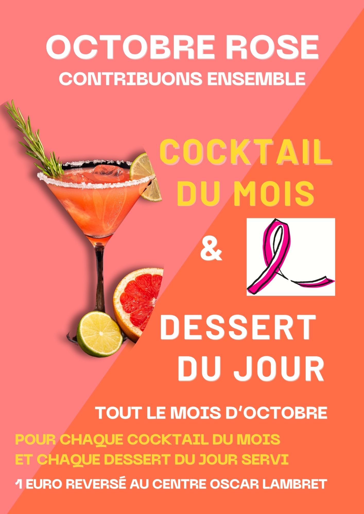 Flyer offre d’été boisson photo forme orange et rose